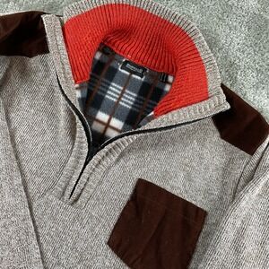 Buffalo David Britton Quarter‎ Zip Sweater Fleeced Lined